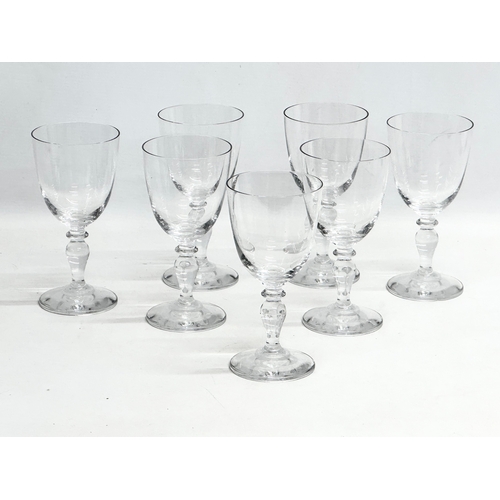 212 - A set of 7 vintage 19th century style crystal rummers / wine glasses. 16cm.