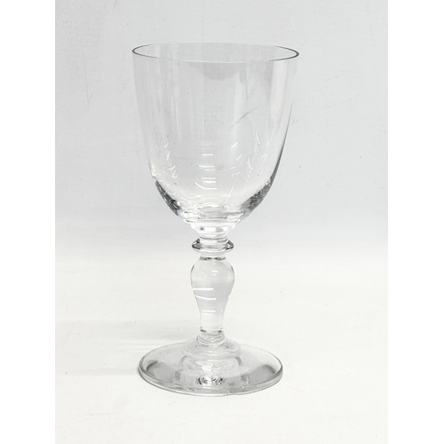 212 - A set of 7 vintage 19th century style crystal rummers / wine glasses. 16cm.