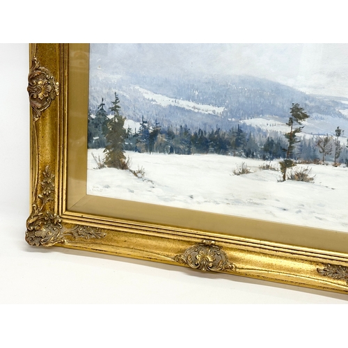 118 - A large signed early 20th century oil painting on board in a quality gilt frame. 52x42cm. Frame 74x6... 