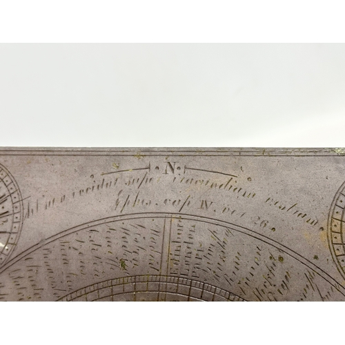 37 - A 19th century Richard Melvin slate sundial. 33.5x34.5cm