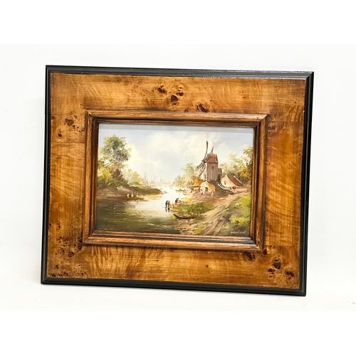 120 - A pair of continental oil paintings on board signed Eberhardt. 17x12cm. Frame 29x24cm