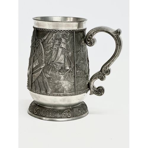 165 - The Victory at Trafalgar Tankard. A good quality pewter tankard issued by the Maritime Trust of Grea... 