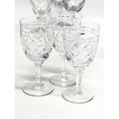 299I - 5 sets of 3 early/mid 20th century crystal liqueur glasses. 11.5cm