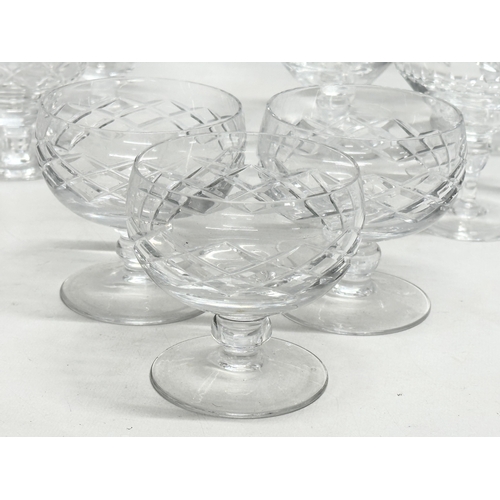 299J - 4 sets of crystal coupe glasses.