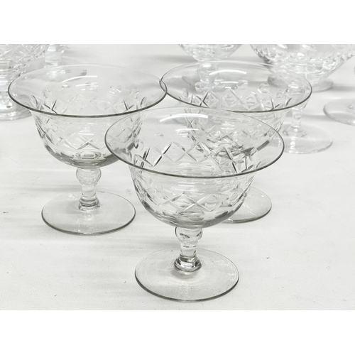 299J - 4 sets of crystal coupe glasses.