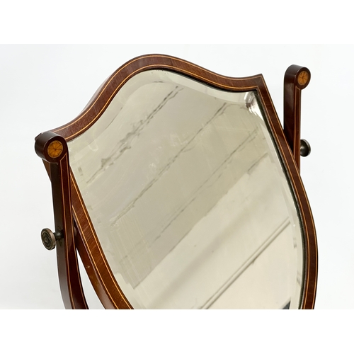 105A - A good quality Edwardian inlaid mahogany dressing mirror. 45x61.5cm