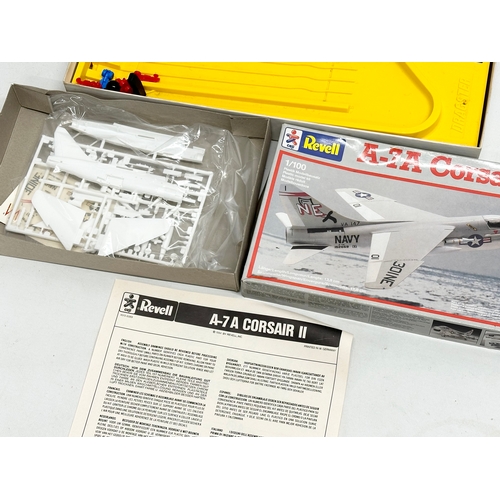 643 - A vintage Dragster game and a Revell A-7A Corsair II model in box.