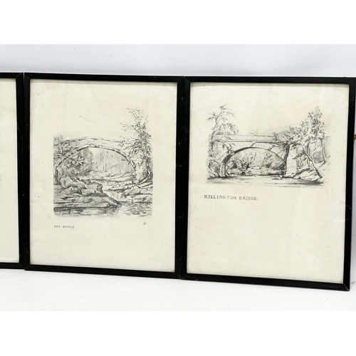 279C - A set of 4 framed pencil drawings. Signed KB. Robert Bunting Fine Art Dealer. 26x32cm