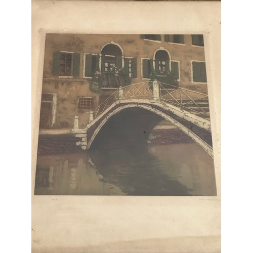 65E - A signed textured print by Pierre Labrouche. Early 20th century, 1908. 43x52.5cm