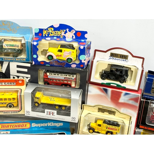 645 - A large collection of model cars and trucks etc.