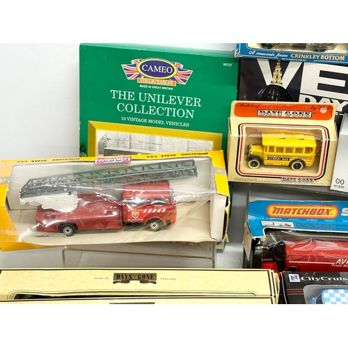 645 - A large collection of model cars and trucks etc.