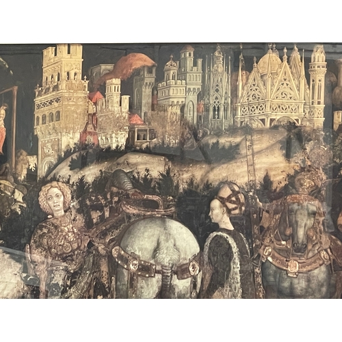 299V - A large vintage ‘St George & the Princess’ print. From the original painting by Pisanello. 100x95.5c... 