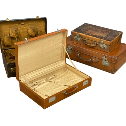 241D - 4 good quality early 20th century leather cases.