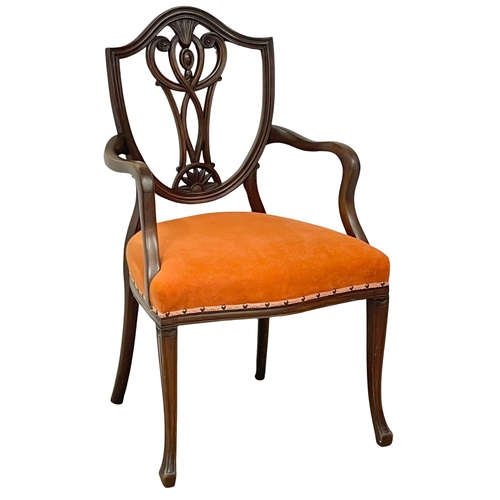 1003 - An early 20th century Hepplewhite style mahogany parlour chair. Circa 1900-1910. (2)