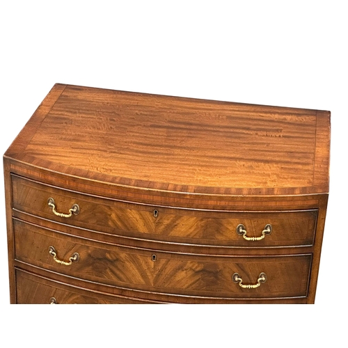 1022A - A good quality fine proportioned late 19th century George III style inlaid mahogany bow front chest ... 