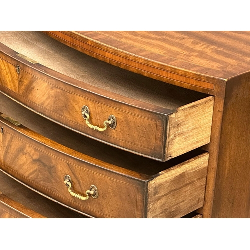 1022A - A good quality fine proportioned late 19th century George III style inlaid mahogany bow front chest ... 