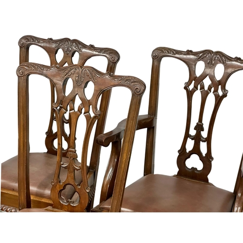 1066 - A set of 6 good quality late 19th century Chippendale Revival mahogany dining chairs on Ball & Claw ... 