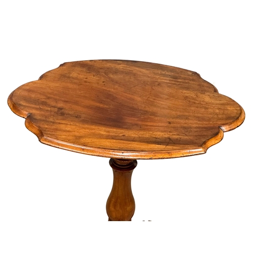 1086 - A Victorian mahogany pedestal occasional table on carved cabriole legs. 67x51x73cm (5)