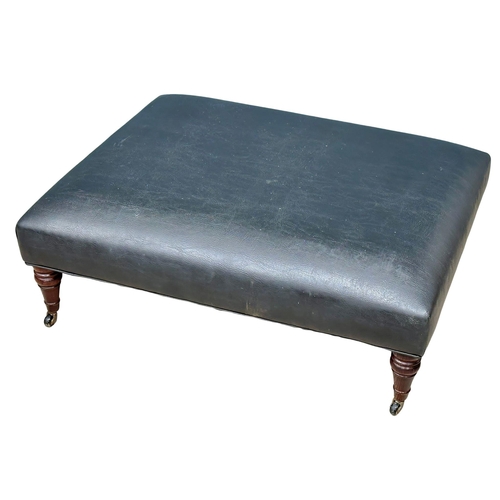 1098 - A large Victorian style country house stool. 105x84x39cm (7)