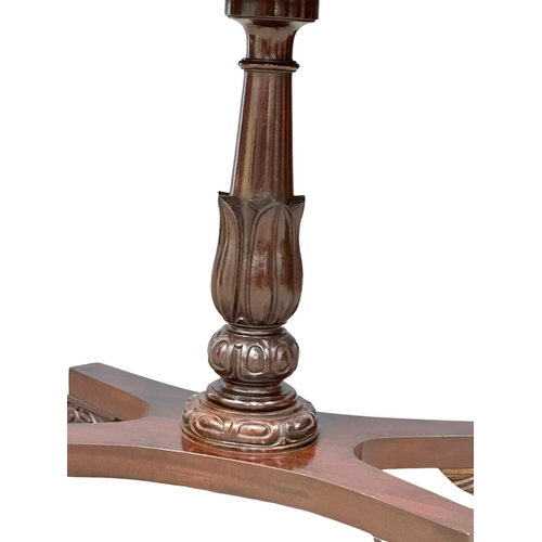 1135 - A small good quality William IV style mahogany pedestal library table. 70x43.5x71cm (5)