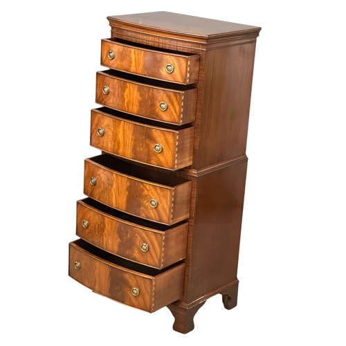 1171 - A George III style mahogany bow front tallboy chest of drawers. 58x41x131cm (4)