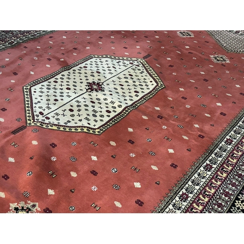 1186 - A very large good quality Moroccan hand knotted rug. 280x405cm