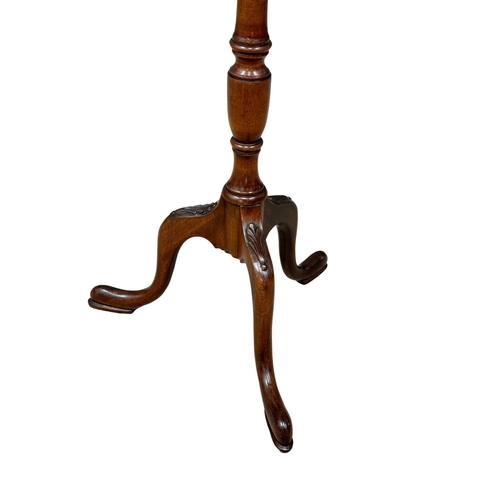 1187 - A tall good quality Georgian style mahogany pedestal wine table. 57cm (4)