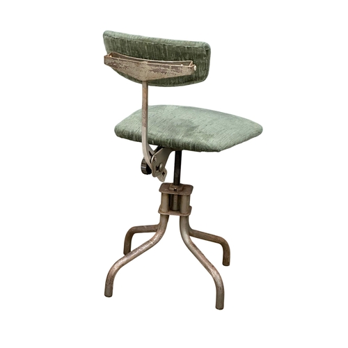 1194 - A vintage industrial machinists stool. (4)