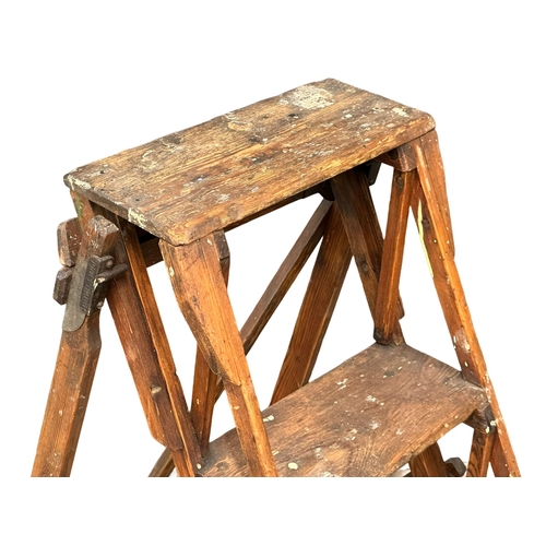 277 - Early 20th century Jones’s Patents folding stepladders. 1910-1920. 121cm