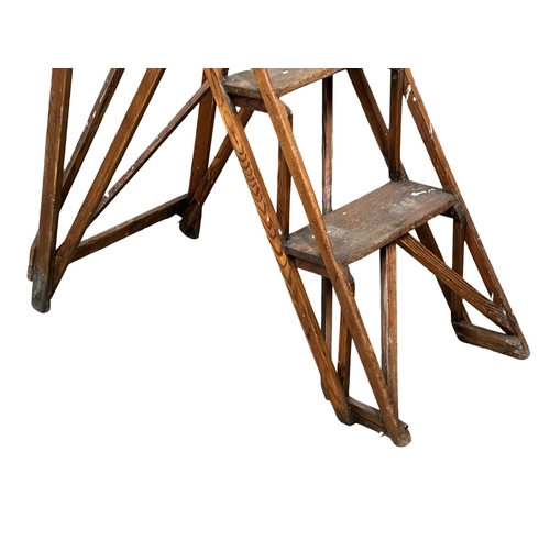 277 - Early 20th century Jones’s Patents folding stepladders. 1910-1920. 121cm