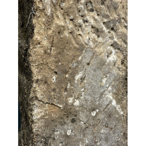 38 - An ancient Irish Marker Stone. Found near Nendrum, Comber. 23x16x116cm