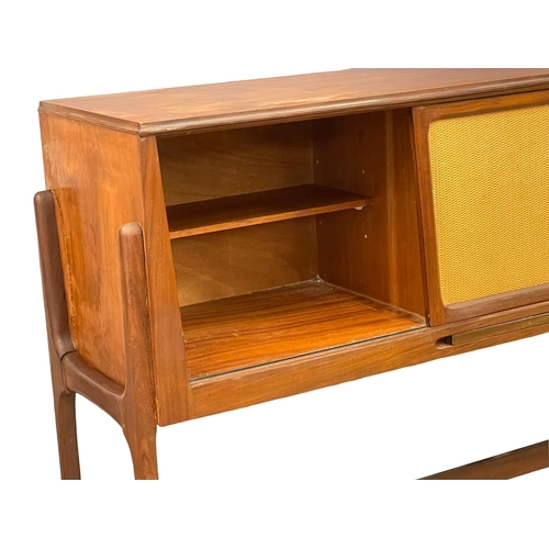 814 - An Elliots of Newbury Mid Century teak dining set. Highboard with retracting drop leaf dining table ... 