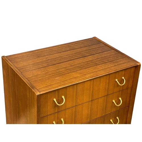 835 - A 1950’s G-Plan Librenza Tola Wood tallboy chest of drawers. E.Gomme. 61x41x128cm (11)