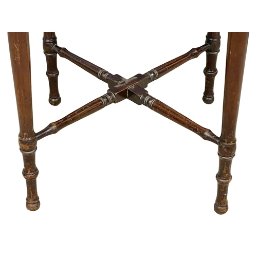 862 - A George III mahogany gallery top bedside with drawer and double stretcher support. Circa 1800.34.5x... 