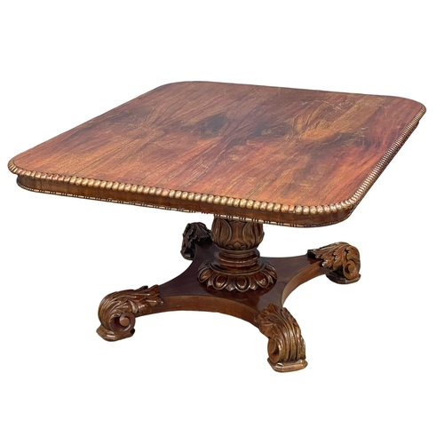 909 - A large late George IV mahogany pedestal tilt top breakfast table/dining table. Circa 1820-1830. 154... 