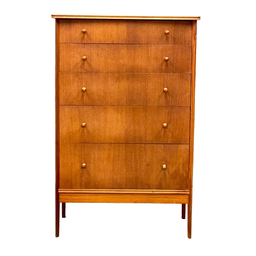 912 - A Mid Century teak tallboy chest of drawers designed by Peter hayward for Vanson. 1960. 78.5x49x120c... 