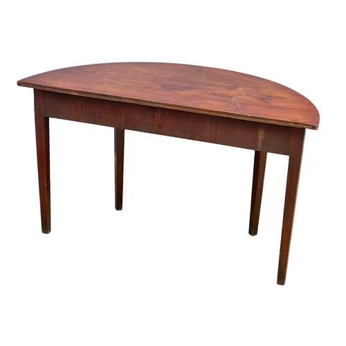 932 - A George III mahogany Demi Lune console table. 122x60x71cm (1)