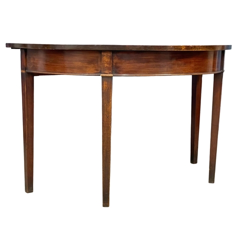 932 - A George III mahogany Demi Lune console table. 122x60x71cm (1)