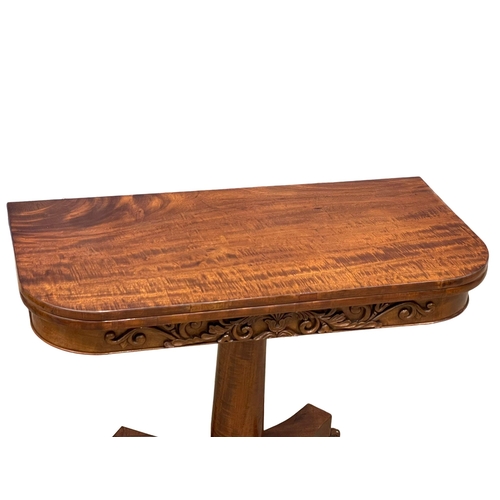 988 - A William IV mahogany turnover tea table. Circa 1830. 97x48x77.5cm (3)