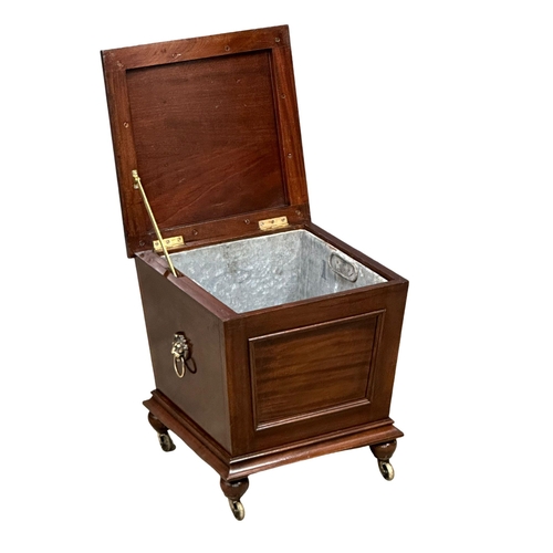 990A - A late 19th century Regency style mahogany wine cooler. Circa 1890. 41.5x41.5x45.5cm