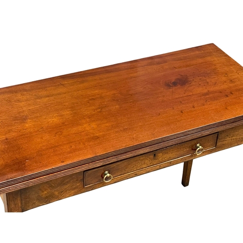 998 - A George III inlaid mahogany turnover tea table with drawer. Circa 1800 106.5x48x77cm (3)