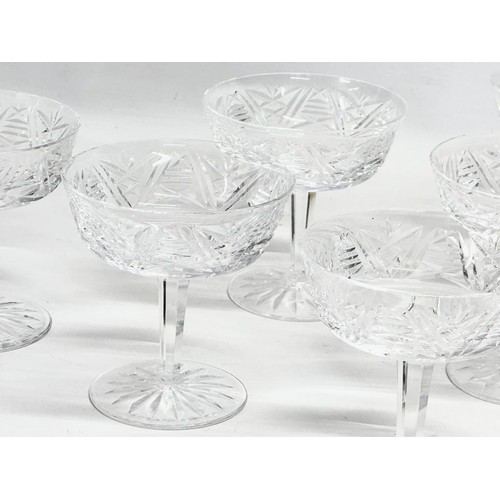 87 - A set of 6 Waterford Crystal ‘Clare’ champagne coupes. 10x10.5cm