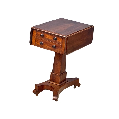 1199 - A Victorian mahogany drop leaf pedestal super table with 2 drawers and 2 dummy drawers. Open 77x59x7... 