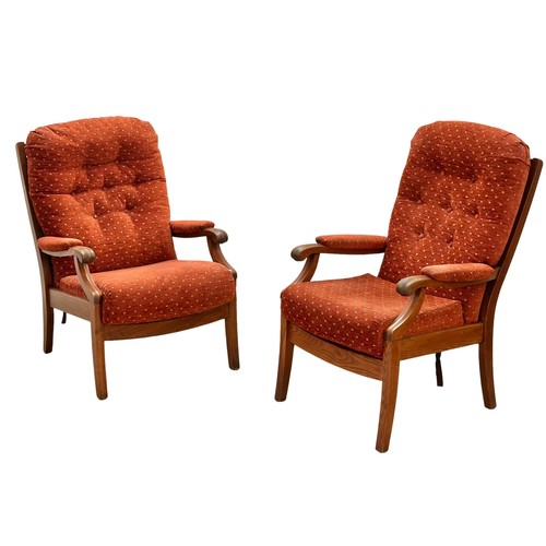 1201 - A pair of vintage armchairs.