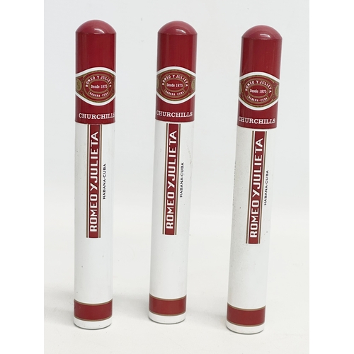 68 - 3 Churchills Cuban cigars. Romeo Y Julieta. 18cm