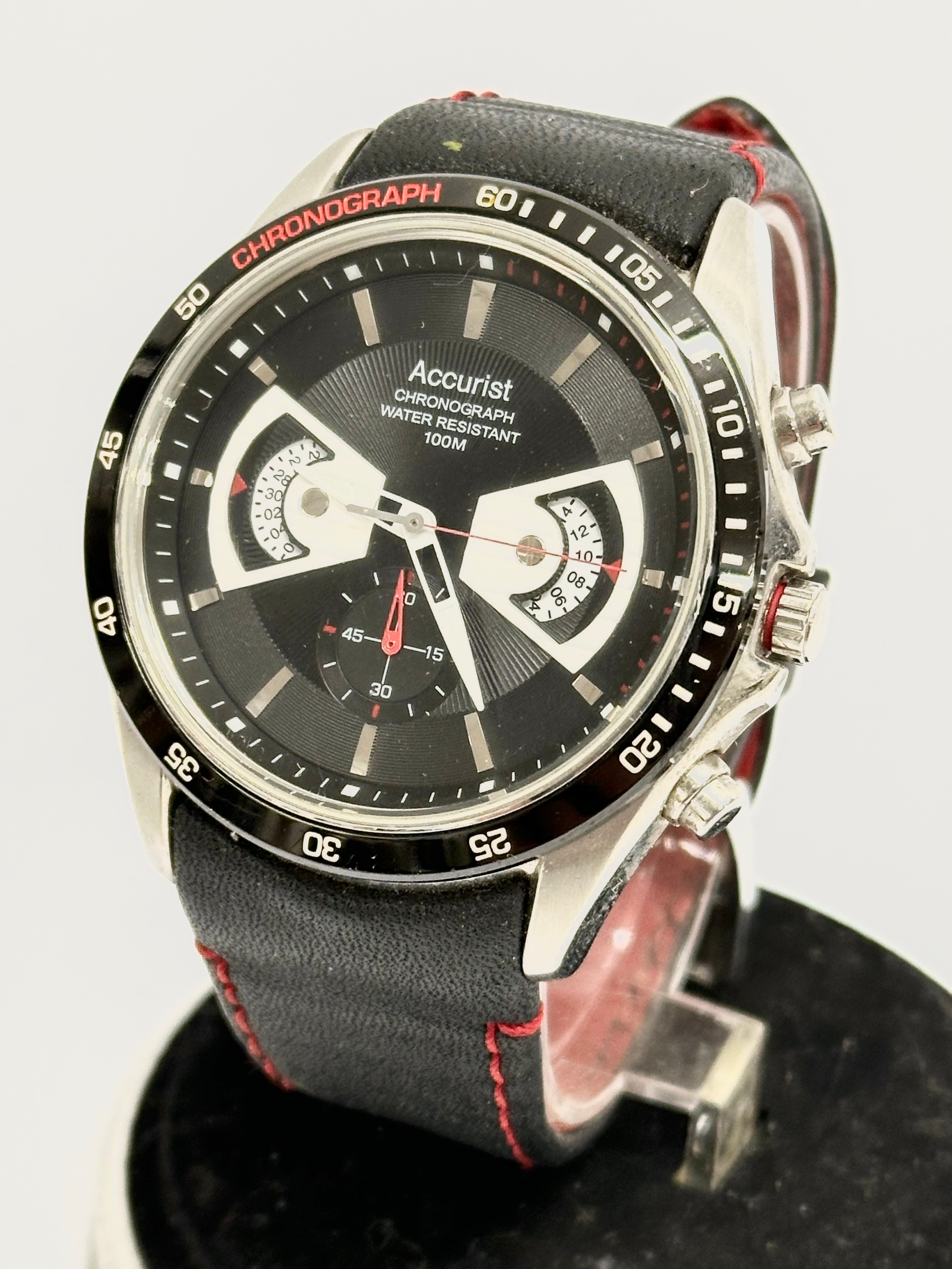 A gents Accurist Grand Prix Chronograph watch. MS645