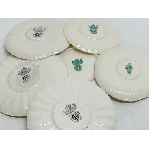 52 - 6 third period Belleek pottery saucers. 1946-1980.