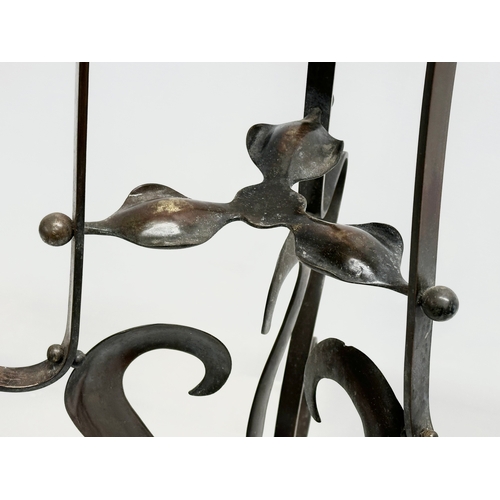 56 - A late 19th century Art Nouveau brass stand. 1880-1890. 53x48x82cm