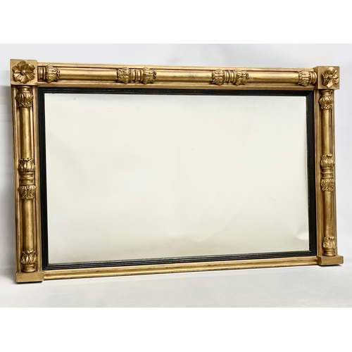 7 - A large William IV early 19th century gilt framed over-mantle mirror. 1830. 108x7x79cm