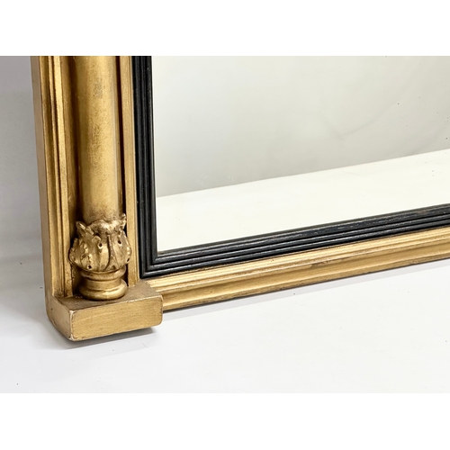 7 - A large William IV early 19th century gilt framed over-mantle mirror. 1830. 108x7x79cm